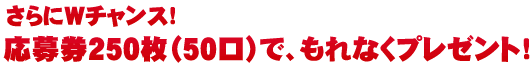 応募券250枚で、もれなくプレゼント!