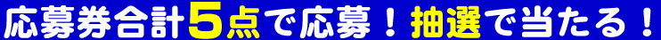 応募券合計5点で応募!抽選で当たる!