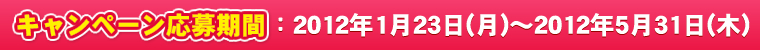 応募期間：2012年1月23日(月)～2012年5月31日(木)