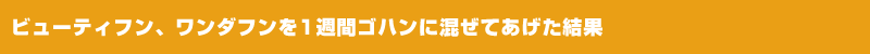 ワンダフンを一週間ゴハンに混ぜてあげた結果