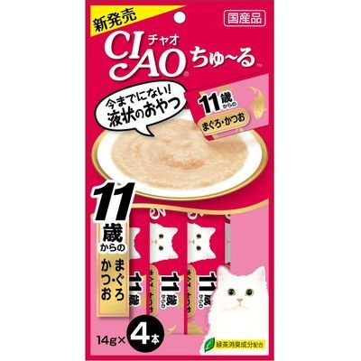 CIAO ちゅ～る 11歳からのまぐろ・かつお | 商品情報 - キャットフード