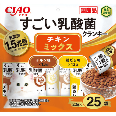 すごい乳酸菌 クランキー 25袋入り チキンミックス | 商品情報 すごい乳酸菌 クランキー 25袋入り チキンミックス | 商品情報