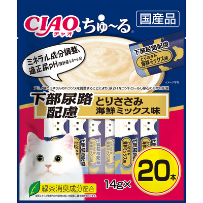 CIAO ちゅ~る 下部尿路配慮 とりささみ 海鮮ミックス味 20本入り CIAO ちゅ~る 下部尿路配慮 とりささみ 海鮮ミックス味 20本入り