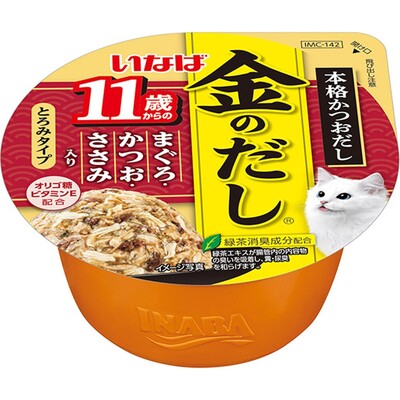 いなば　金のだし　カップ　156個 金のだしカップ 11歳からのまぐろ・かつお・ささみ入り | 商品情報