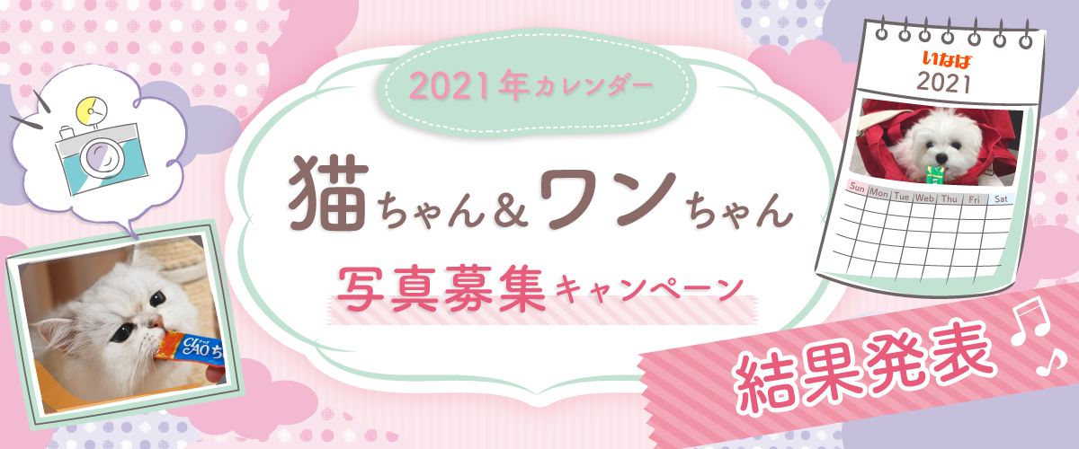 2021年カレンダー 猫ちゃん＆ワンちゃん写真 結果発表