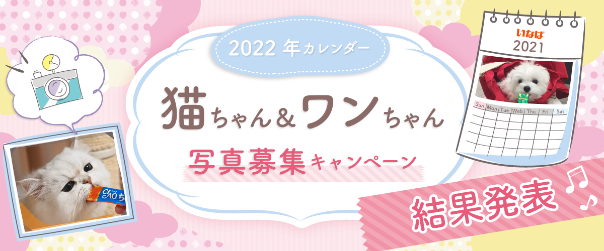 2022年カレンダー 猫ちゃん＆ワンちゃん写真 結果発表