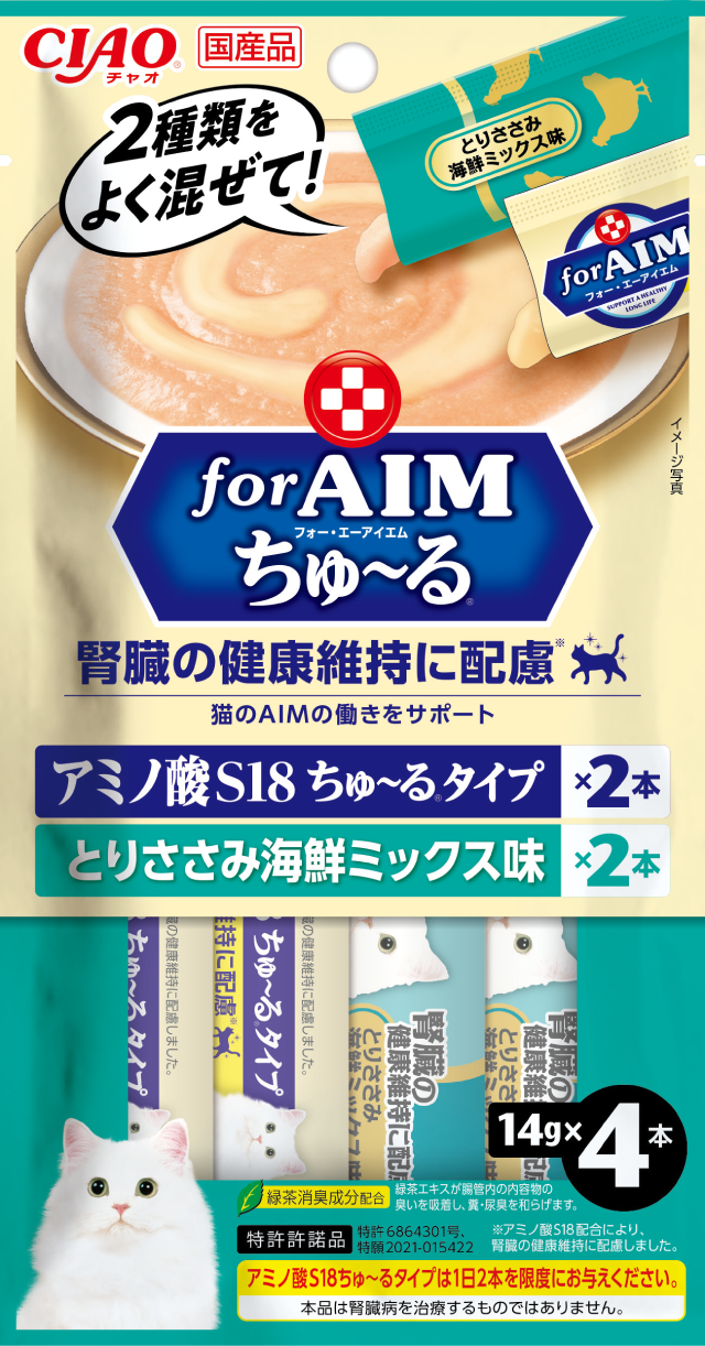 猫　チャオ　ちゅーる　チュール　for aim  とりささみ海鮮ミックス×10