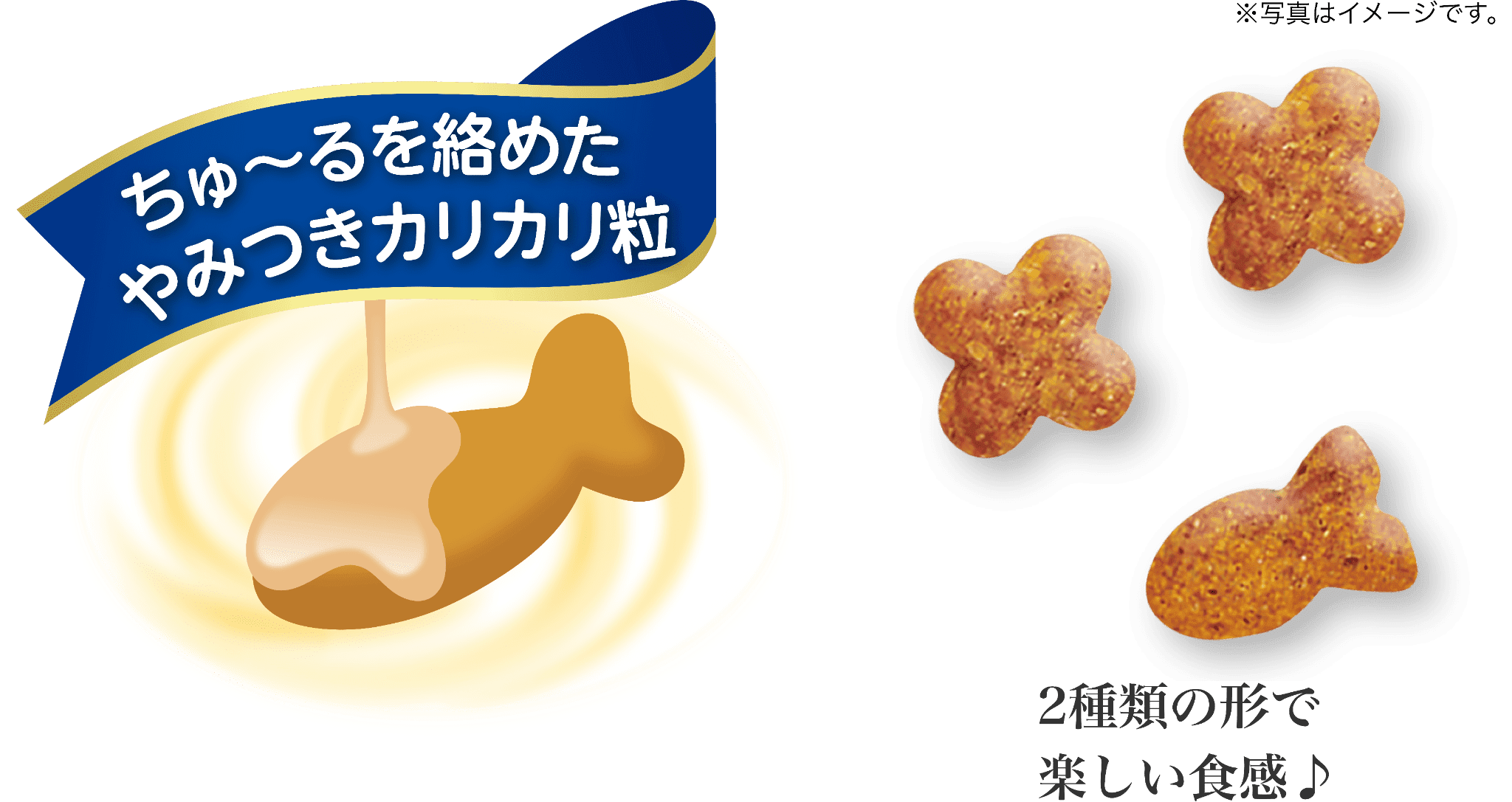 ちゅ～るを絡めたやみつきカリカリ粒