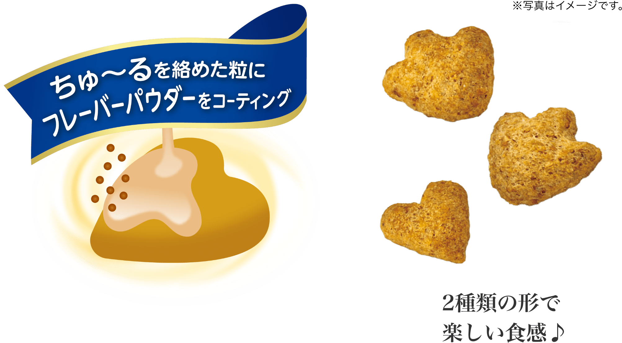 ちゅ～るを絡めたやみつきカリカリ粒